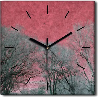 Produktbild von Coloray Uhr auf Leinwand 30x30 cm Wand Uhr Dekoration Wohnzimmer Segeltuch schwarze Hände -Winterabstraktion.