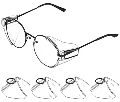 Produktbild von Seiten-Schutz Transparent - 2 Stück - Brillenschutz - Sicherheitsbrille - Seitliche Augenschutz - Einfache Installation