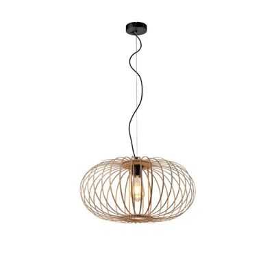 Image de Lampe à suspendre, bois naturel, H 120 cm