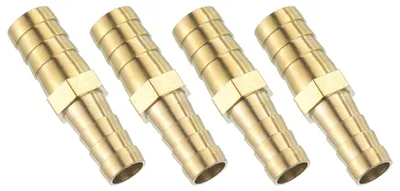 4x Messing-Schlauchverbinder, gerade Kupplung 12x10 mm