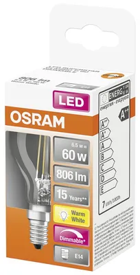 Immagine prodotto di OSRAM LED lampada a goccia E14 6,5W 806lm clear dim