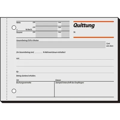Produktbild von SIGEL RC021 Quittungen, Recycling-Papier, mit Sicherheitsdruck, A6 q, mit Blaupapier, 100 Blatt