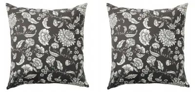 Produktbild von IKEA IDALINNEA Kissenhülle Antrazit Baumwolle 2er-Set 50x50 cm