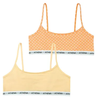 Image de Athena - Soutiens-gorge pour filles - Lot de 2 - My Petit Prix - Oeko-Tex - Motifs imprimés et unis - Fin