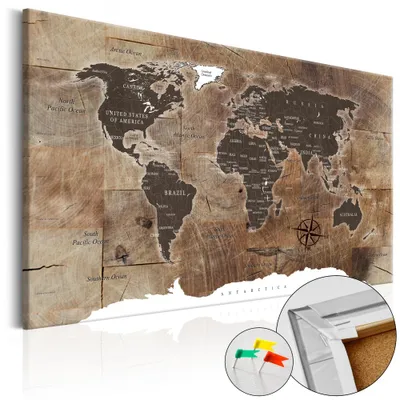 Obrázek produktu pro Korkový obrázek z netkané textilie - Dřevěná mozaika 120x80 cm karty k-C-0050-p-e