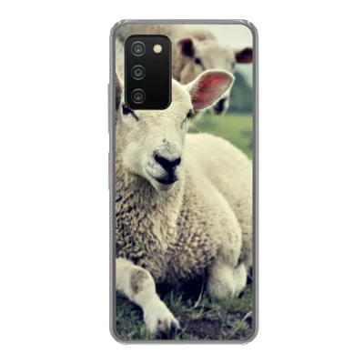 Produktbild von MuchoWow® Handyhülle Schutzhülle Hülle für Samsung Galaxy A03s Schaf - Lamm - Gras Silikon Softcase Handy Hülle - Schutz