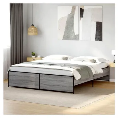 Produktbild von Bettgestell ohne Matratze Grau Sonoma 200x200 cm