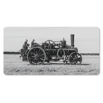 Produktbild von MuchoWow® Mauspad Mousepad Traktor - Schwarz - Weiß - Bauernhof - Vintage 60x30 cm - Mousepads - Maus Mat - Pad - Mausunterlage - Nachhaltig