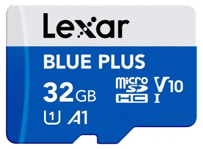 Produktbild von Lexar BLUE PLUS, 32 GB, MicroSDXC, UHS-I, 100 MB/s, Class 1 (U1), V10