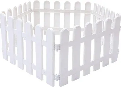 Image de Grille en plastique blanc - 5 éléments - Clôture de jardin - Vinyle - Bordure blanche