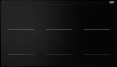 A top-down view of a black induction cooktop.