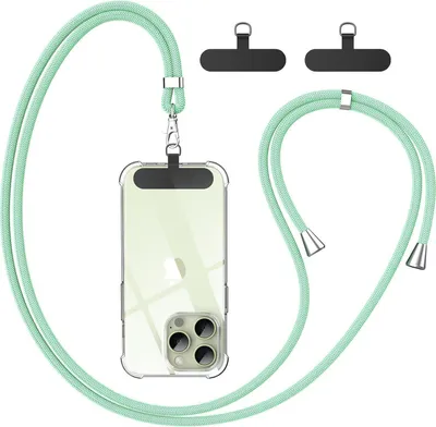 Produktbild von Caslord Universal Handykette mit 2 Stück Patch - Grün
