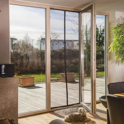 Immagine prodotto di Zanzariera per porte e balconi - Zanzariera magnetica con magneti 90 x 210 cm - Nero