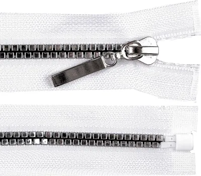 Produktbild von 1 Profil-Reißverschluss 5mm Nonlock teilbar Würfel-Design Größenwahl Farbwahl,70cm weiß silber