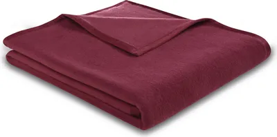 Produktbild von Biederlack Plaid mit Samtband-Einfassung Baumwolle Sense Farbe brombeer Größe 150 x 200