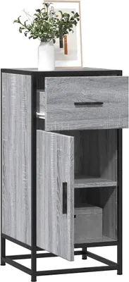 Produktbild von vidaXL Sideboard Grau Sonoma 35,5x35x76 cm Holzwerkstoff und Metall