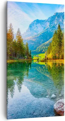 Produktbild von Bild auf Leinwand - Leinwandbild - Einteilig - Landschaft Berge Morgendämmerung - 55x100cm - Wand Bild - Wanddeko - Wandbilder - Leinwanddruck - Bilder - Wanddekoration - Leinwand bilder PA55x100-4456