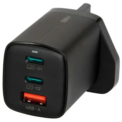 Productafbeelding van iBOX C-65, zwart. Universele oplader met GaN-technologie, 65W, met UK-stekker