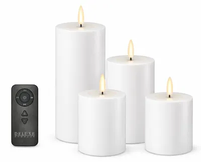 Produktbild von Deluxe Homeart LED Kerzen Geschenkbox Set mit Fernbedienung in Weiß