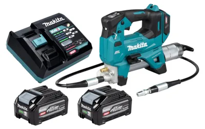 Produktbild von Makita GP 001 GU201 Akku Fettpresse 40 V max. 690 bar Brushless + 2x Akku 4,0 Ah + Ladegerät