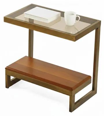 Immagine prodotto di Tavolino da caffè, tavolino ausiliario, soggiorno, rettangolare, vetro, marrone, nuovo, legno