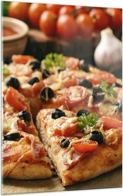 Produktbild von Bilder auf glas - Einteilig - Pizza Käse Tomaten - 50x70cm - Glasbilder - Wandbilder - Bilder - zum Aufhängen bereit - Wanddekoration aus Glas - Glas Bilder - Wandbild auf Glas - GPA50x70-3907