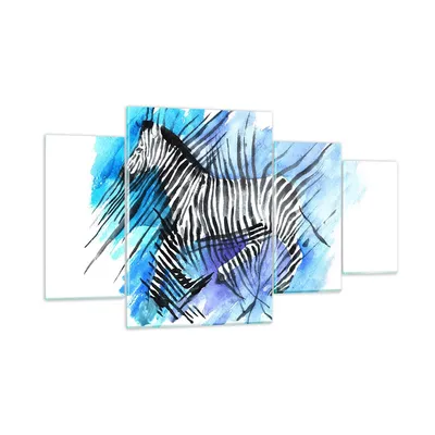 Produktbild von Bilder auf glas - Zebra Streifen Tierwelt Pelz - 160x90cm - Glasbilder - Wandbilder - Kunstdruck - zum Aufhängen bereit - Wanddekoration aus Glas - Glas Bilder - Wandbild auf Glas - GDL160x90-2986