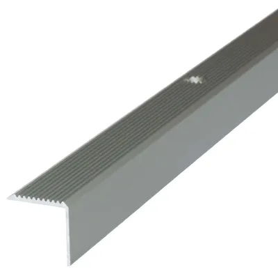 Produktbild von Dalsys Treppenkantenprofil Aluminium Champagner 100cm 30x30mm, zum Schrauben, Alu Winkelprofil, Stufenkantenprofil, Treppenkantenschutz, L Form Bodenprofil, Treppenwinkel Außenbereich