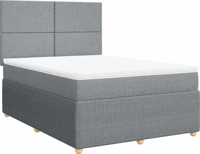 Produktbild von vidaXL Boxspringbett mit Matratze Hellgrau 140x200 cm Stoff