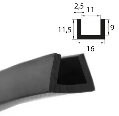 Produktbild von V14 Fassungsprofil Fassungsbereich: 11 mm Kantenschutz EPDM Gummiprofil Gummidichtung