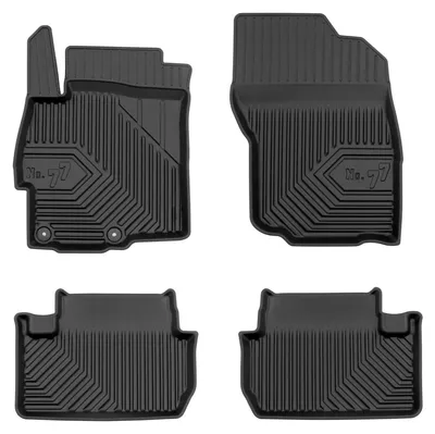 Produktbild von Gummi-Fußmatten für Mitsubishi Lancer VIII 2007-2017 – 4-tlg, Schwarz, passgenau