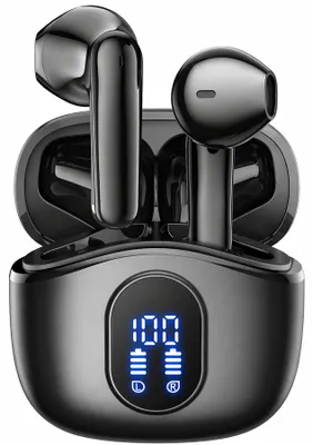 Produktbild von Siltcon® SoundWave Pro 4 Bluetooth Kopfhörer Schwarz – In Ear Earbuds mit Bluetooth 5.4, ENC, 41h Akku, LED Case & Mikrofon
