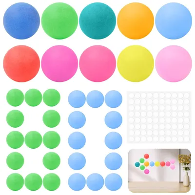 Image de Lot de 80 balles de ping-pong colorées avec autocollants, diamètre 40 mm
