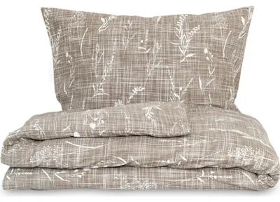 Produktbild von FALL Flanell Bettwäsche Set beige 220x200 cm + 70x90 cm mit Reißverschluss