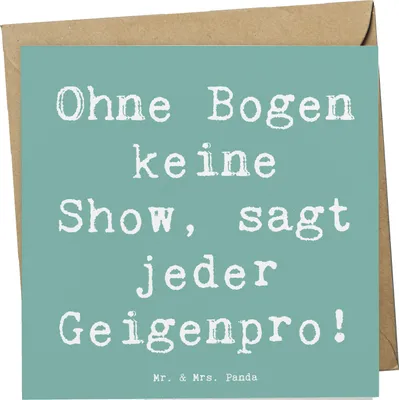 Produktbild von Mr. & Mrs. Panda Glückwunschkarte Spruch Geige Bogen - Meeresbrise - Geschenk, faltkarte, Folklore, Violinist, Instrument, Grußkarte, Musik, Orchester, Lernen, Klappkarte