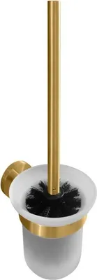 Produktbild von BABLO WC-Bürstengarnitur Messing Milchglas Gold matt 140x95x370 mm für Bad & WC >> zum Bohren oder Kleben