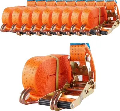 Produktbild von 10x Spanngurt Ratschen Zurrgurt 10m 4t 4000kg 4to ORANGE 2-tlg.