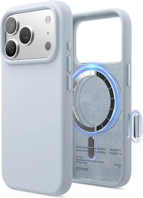 Image de Elago MagSafe étui en silicone pour iPhone 17 Pro bleu clair