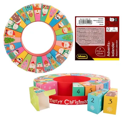 Produktbild von Idena Adventskalender zum Selbstbefüllen Ø31,5cmx6,5cm