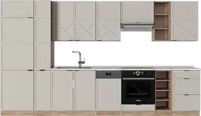 Produktbild von Küchenzeile Vicco Fame-Line GrauBeige/Goldkraft Eiche 355 cm ohne Arbeitsplatte, Model 50484