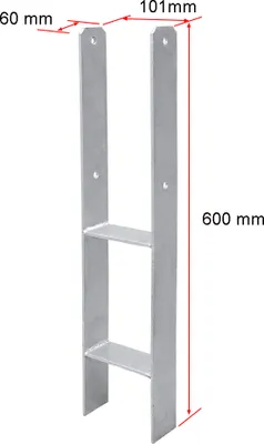 Zdjęcie produktu dla Jopassy kotwa do słupka H kotwa do słupka H wspornik do słupka wspornik do słupka 101 mm 8 szt