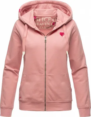 Produktbild von Navahoo Damen Hoodie Sweatjacke Kapuzen Jacke Sweater Pullover Cremetörtchen Powder Rose Gr: 34 - XS