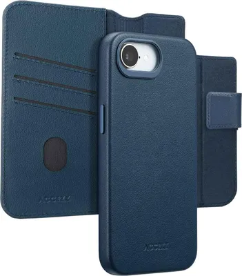 Zdjęcie produktu dla Accezz Leather Bookcase 2 w 1 z MagSafe dla Apple iPhone 17e / 16e – Nightfall Blue