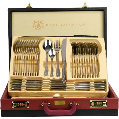 Besteckset 72-teilig, RVS 18/0, für 12 Personen, mit Koffer