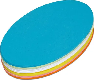 Produktbild von MAUL Moderationskarten oval Papier 120 Stück 19 x 11 x 0.02 cm gelb blau grün rot orange weiß