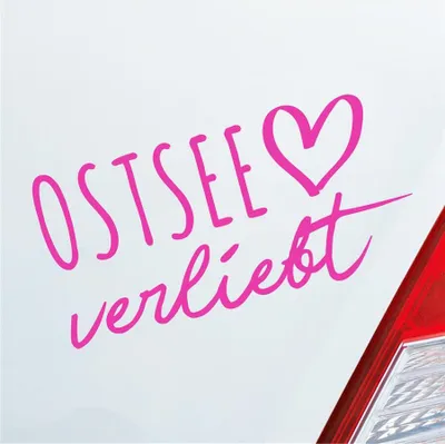 Produktbild von Auto Aufkleber Ostsee verliebt Herz See Osten East Liebe Car 19x10 cm Pink Sticker Heckscheibenaufkleber