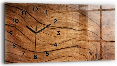 Produktbild von Wallfluent Wanduhr – Stilles Quarzuhrwerk - Uhr Dekoration Wohnzimmer Schlafzimmer Küche - Zifferblatt - schwarze Zeiger - 60x30 cm - Altes Holz