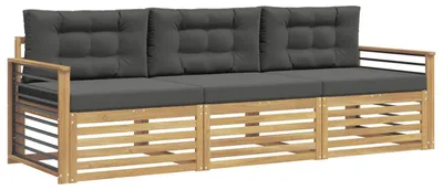 Produktbild von vidaXL Outdoor-Sofagarnitur 3 pcs Weiß und Anthrazit Polyester