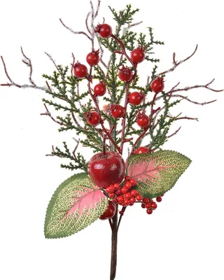 Produktbild von Clayre & Eef Dekoration Ast 37 cm Rot Grün Kunststoff