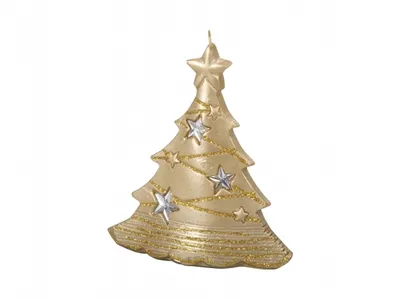 Zdjęcie produktu dla Nohel Świeca Ogrodowa DRZEWKO Z GWIAZDAMI V Świąteczna metaliczna 15x16cm